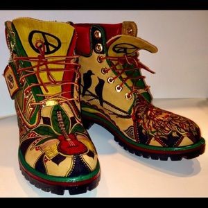 Hand-painted Custom Bob Marley Timberland Boots